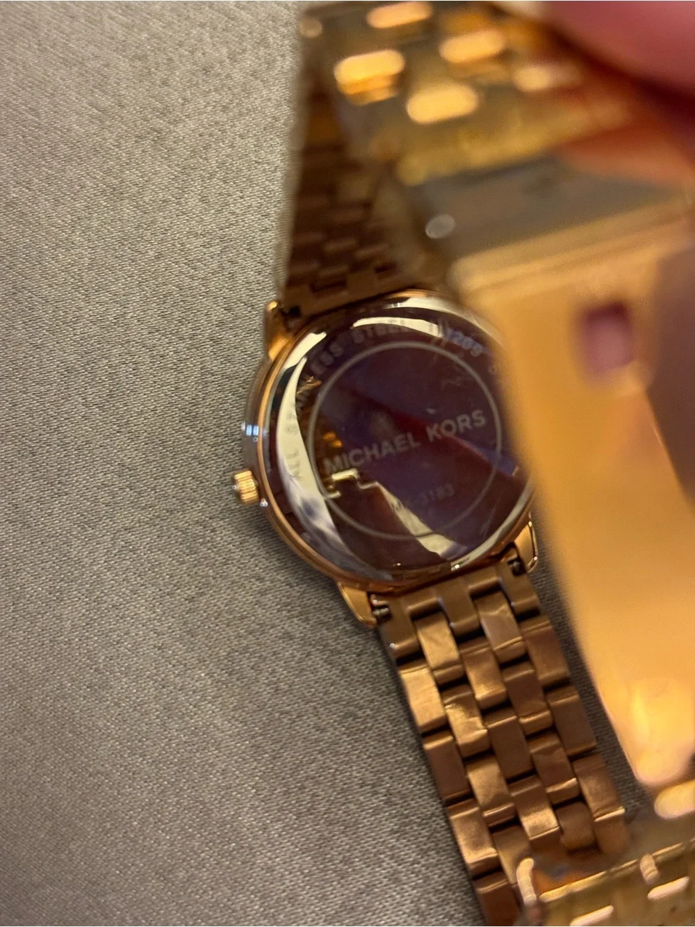Michael Kors Rose Gold Tone Crystal Bezel Bracelet Watch